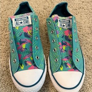 Converse Kids' Teal and Pink Floral Sneakers